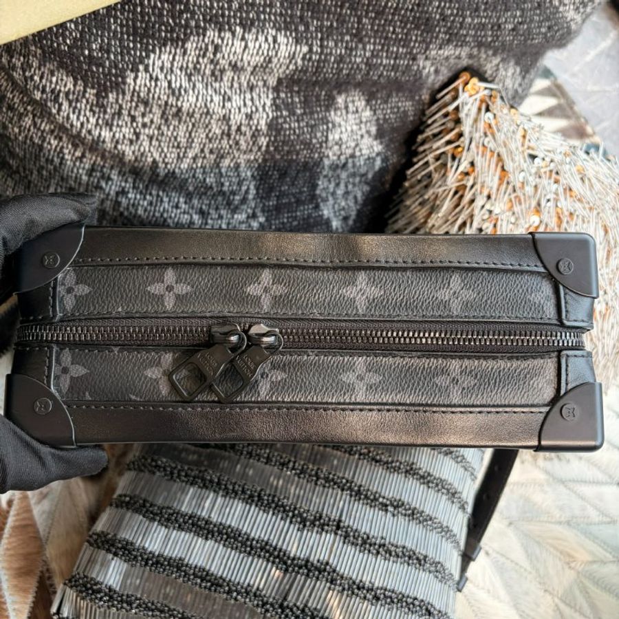 LV 黑灰老花拚牛皮TRUNK 鏈包-2