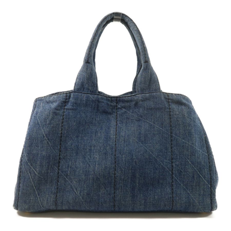 PRADA 牛仔布Canapa Large Tote金扣手挽袋-1