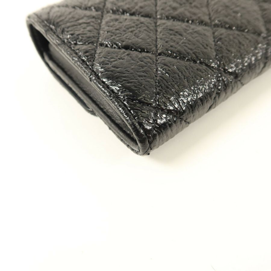 CHANEL 漆皮皮革Long Wallet銀扣長錢包-12