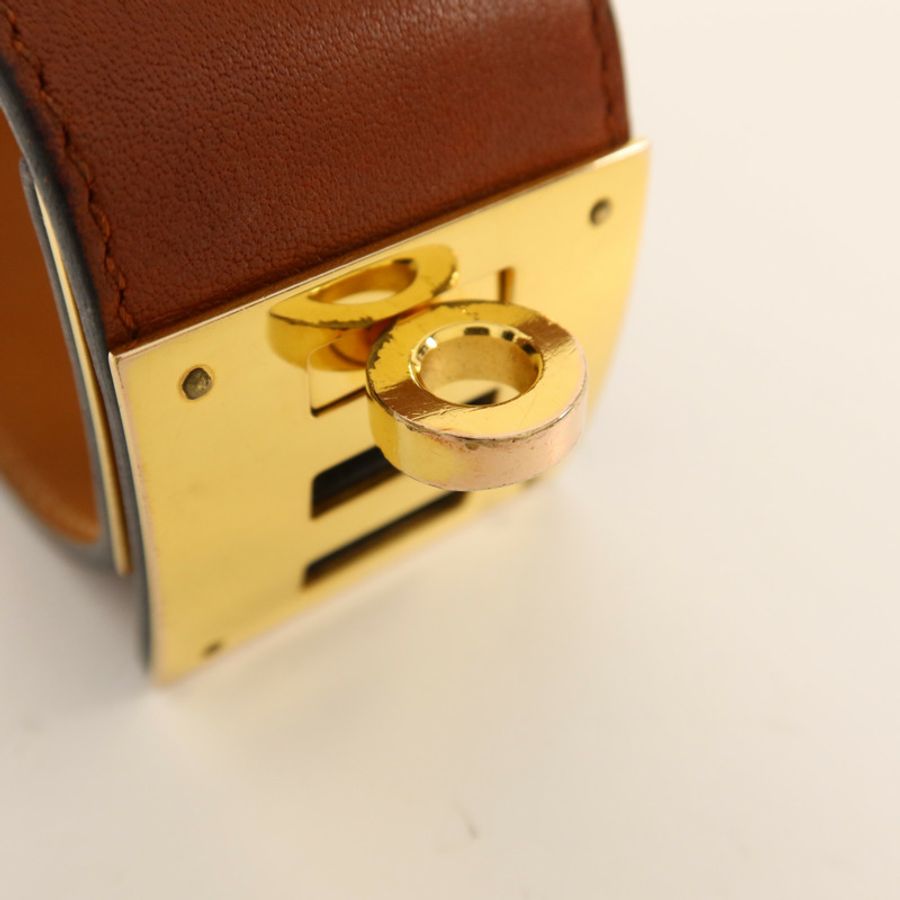HERMES Swift皮革Kelly Dog Bracelet金扣手鐲-12