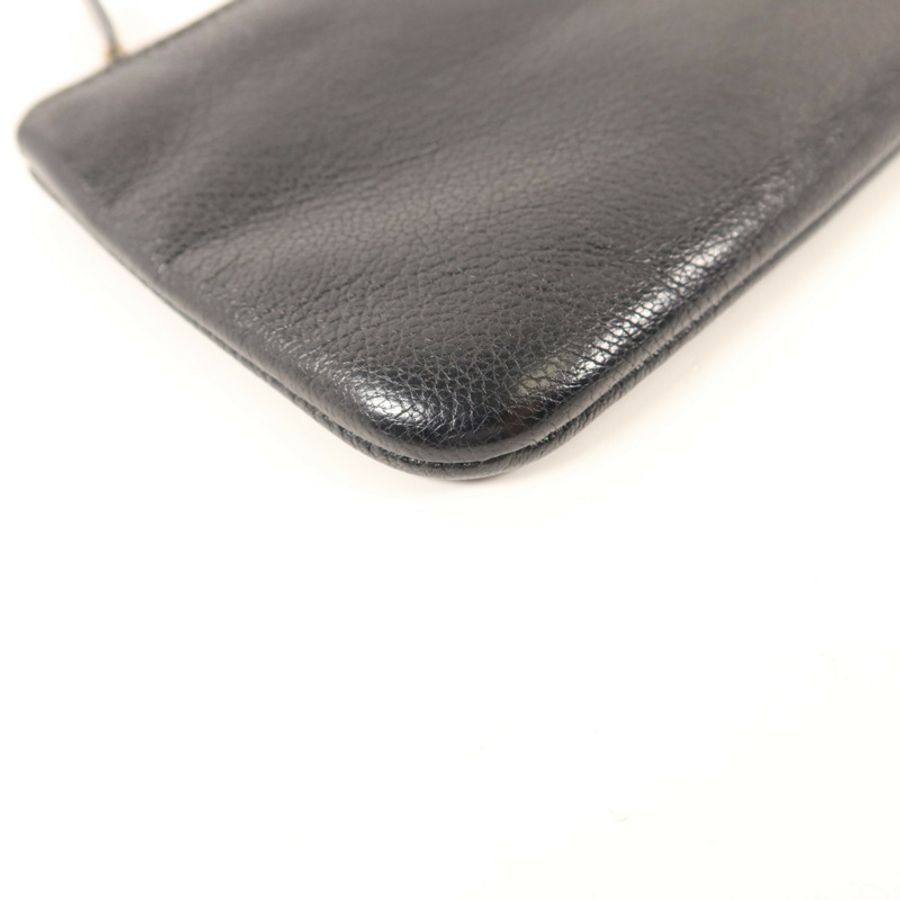 CHANEL 牛皮皮革Mini Pouch銀扣小袋-12
