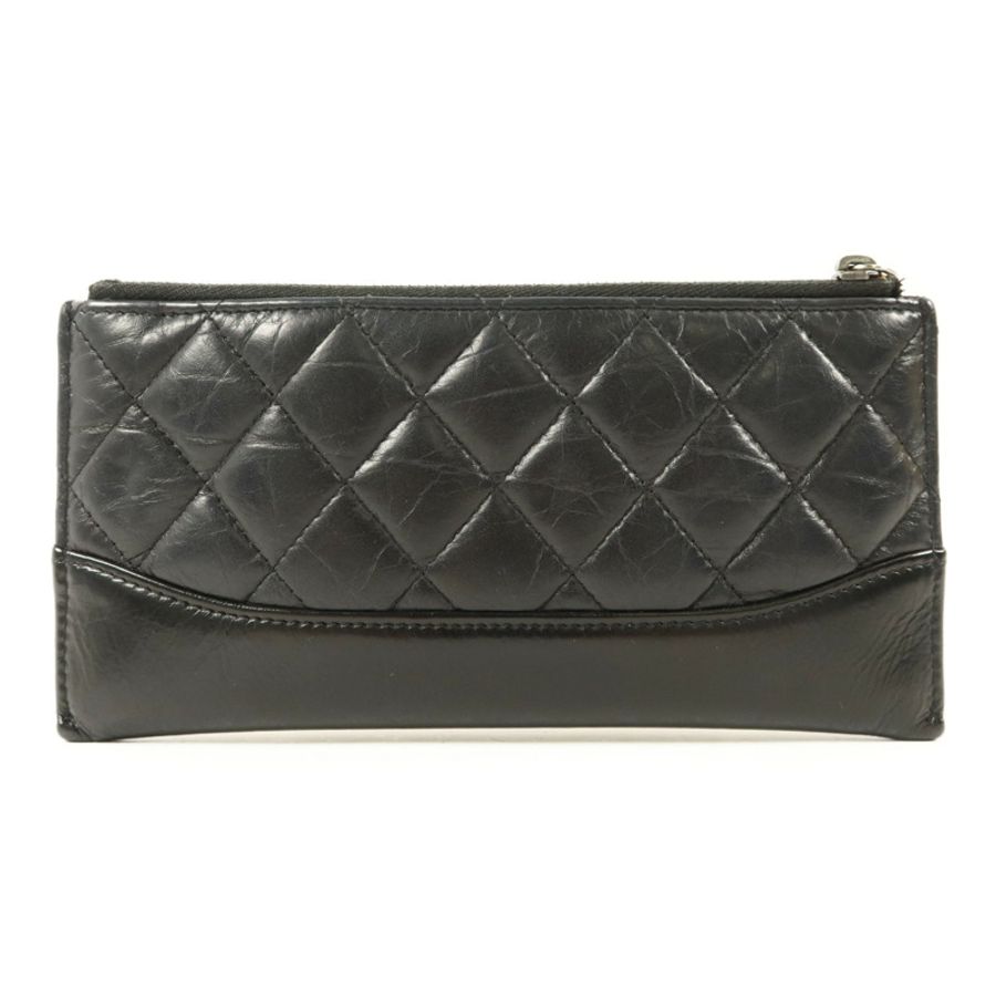 CHANEL 牛皮皮革Long Wallet金扣長錢包-1