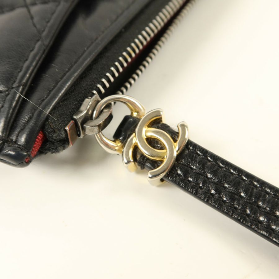 CHANEL 牛皮皮革Long Wallet金扣長錢包-8
