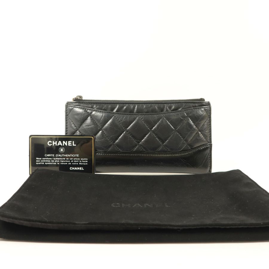 CHANEL 牛皮皮革Long Wallet金扣長錢包-15