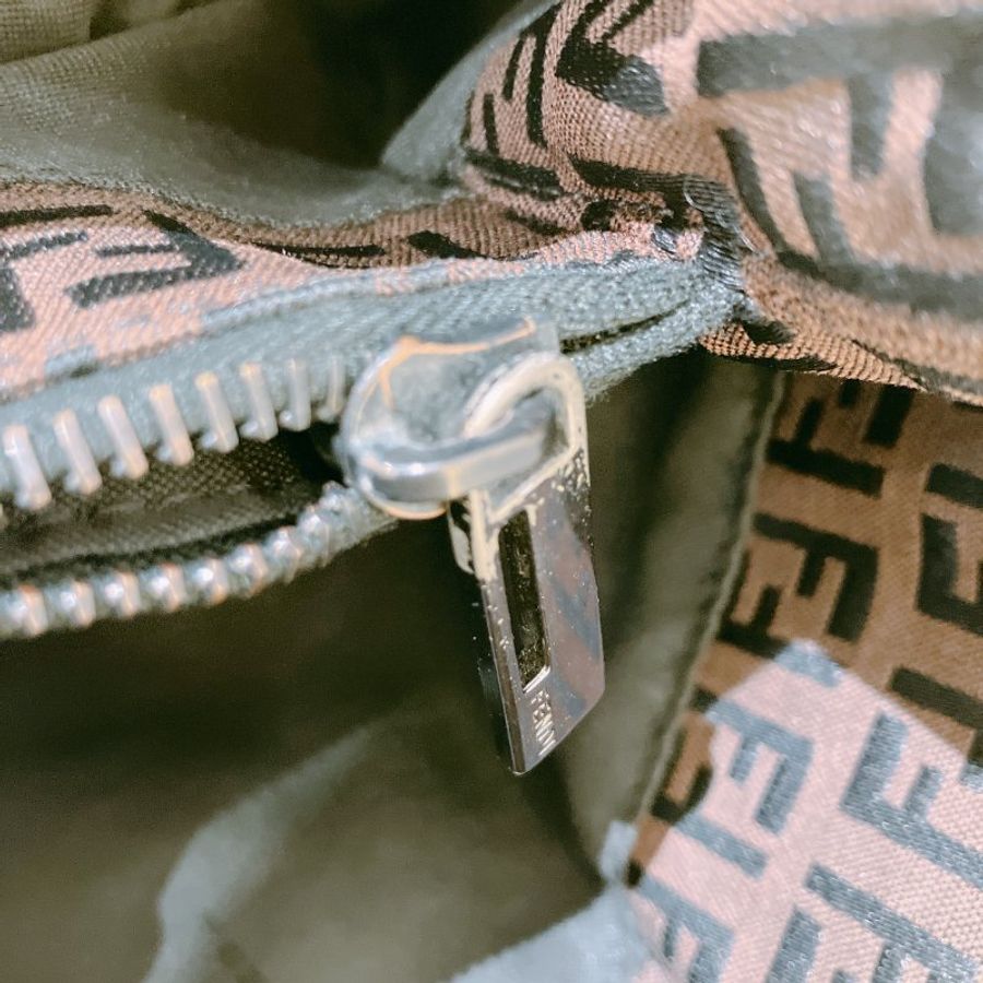 TK1982 芬廸 中古 手提包 Fendi Vintage Small Zucchino Tote Bag Canvas Brown-8