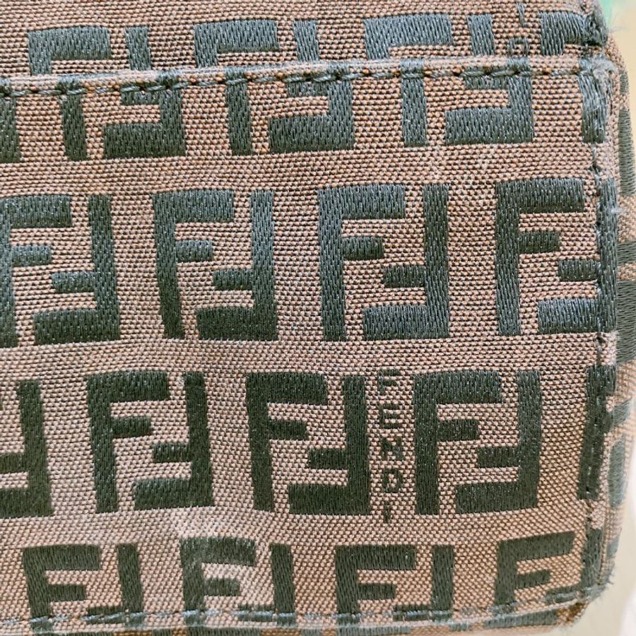 TK1982 芬廸 中古 手提包 Fendi Vintage Small Zucchino Tote Bag Canvas Brown-11