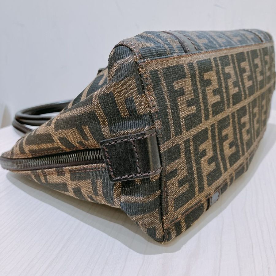 TK1983	 Fendi Vintage Zucca Buston Handle Bag Canvas Brown-8