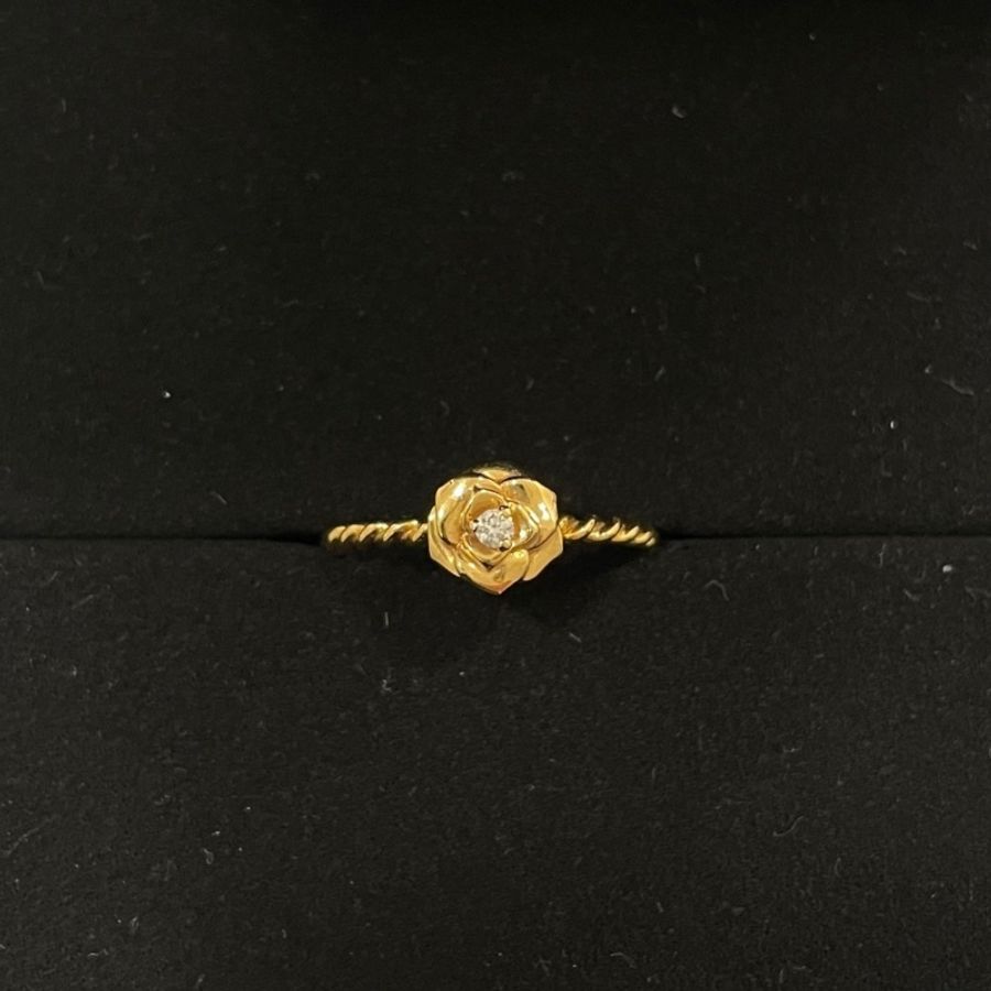 PIAGET 伯爵 玫瑰鑽石戒指 K18YG #51-1
