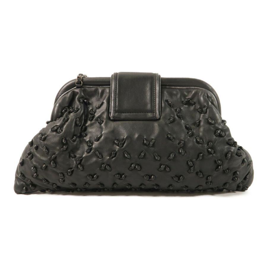 CHANEL 羊皮皮革Chic Knot Clutch Bag鏈帶肩背袋-1