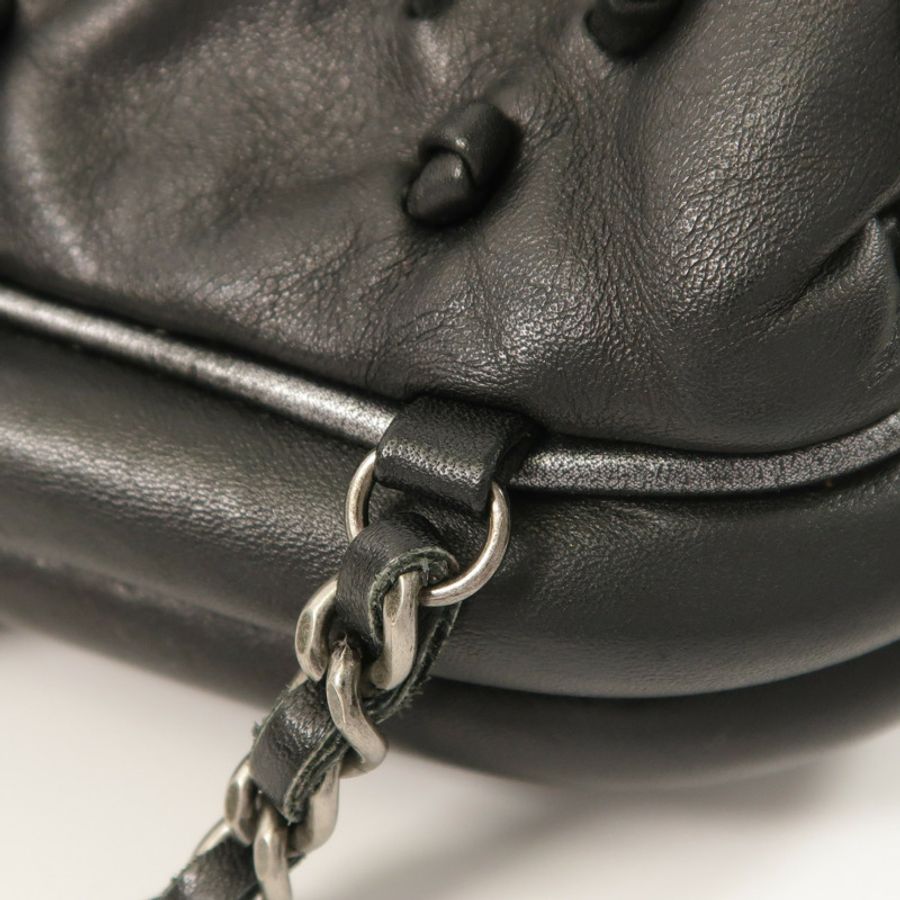 CHANEL 羊皮皮革Chic Knot Clutch Bag鏈帶肩背袋-14