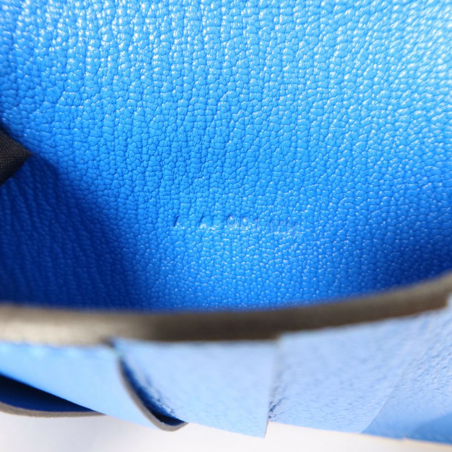 HERMES 【Hermes Fair】Chevre皮革Kelly Short Wallet銀扣錢包Bleu Electrique-8