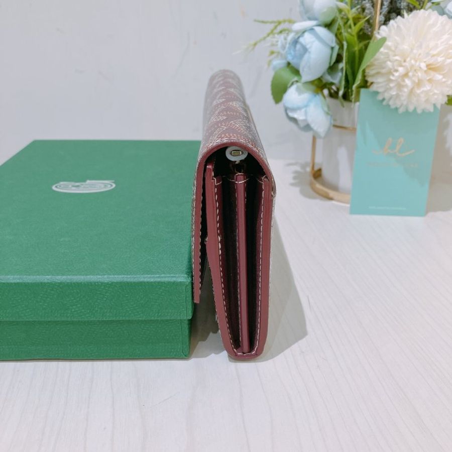 TK1989 Goyard 塗層帆布 棗紅色長錢包 Richelieu Long Wallet Jujube Red-1