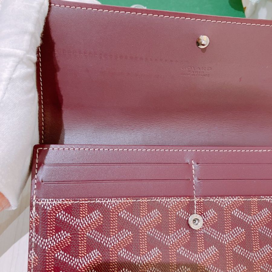 TK1989 Goyard 塗層帆布 棗紅色長錢包 Richelieu Long Wallet Jujube Red-5