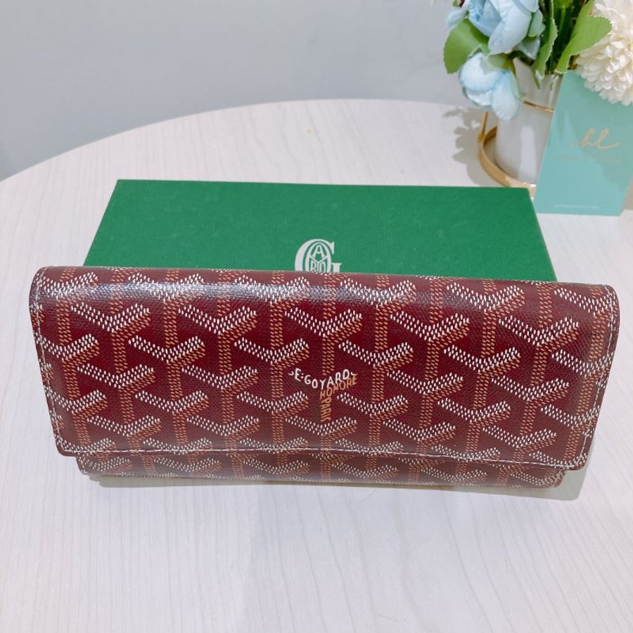 TK1989 Goyard 塗層帆布 棗紅色長錢包 Richelieu Long Wallet Jujube Red-9