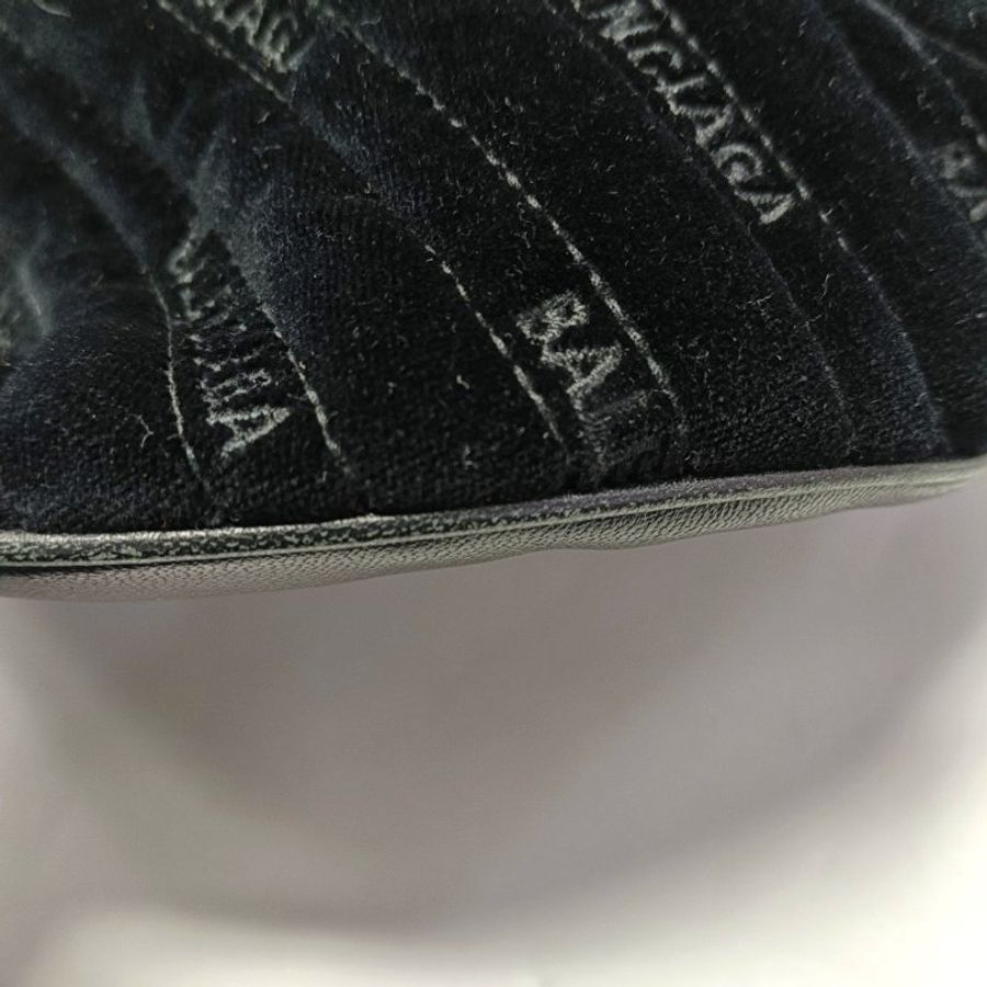 BALENCIAGA Souvenirs黑色絲絨斜挎包腰包/胸包金色銀色五金-11