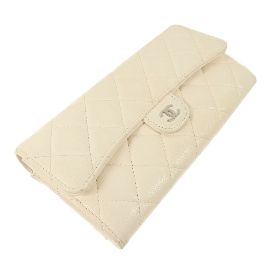 CHANEL 牛皮皮革Classic Long Wallet銀扣長錢包-2