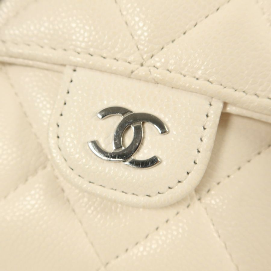 CHANEL 牛皮皮革Classic Long Wallet銀扣長錢包-9