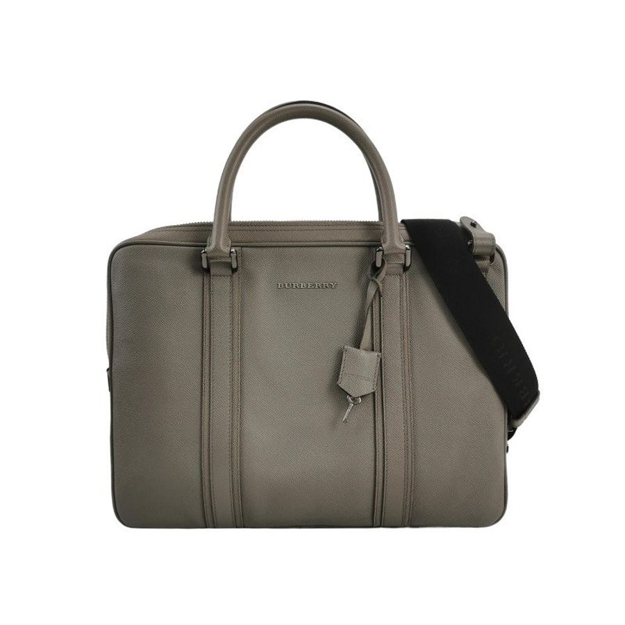 Burberry牛皮純色字母logo斜挎包單肩包-0