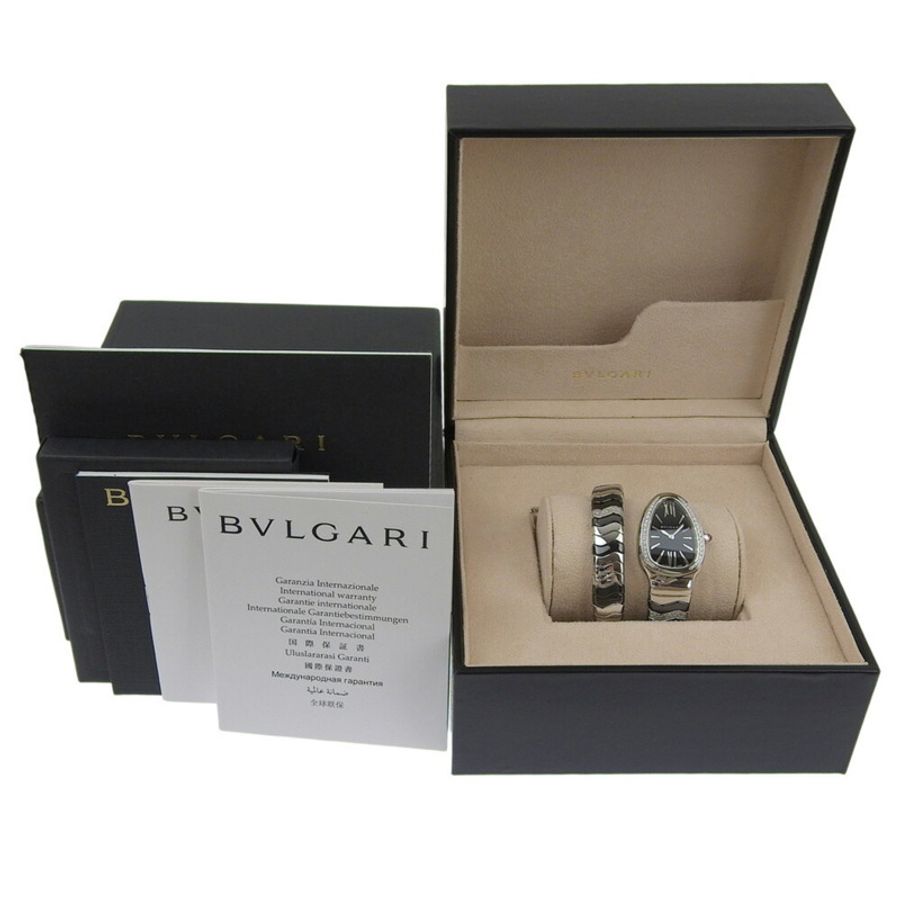 近全新寶格麗 (BVLGARI) Serpenti Tubogas 蛇形單螺旋腕錶 SP35S SP35BBSDBCSD1 鑽石-7
