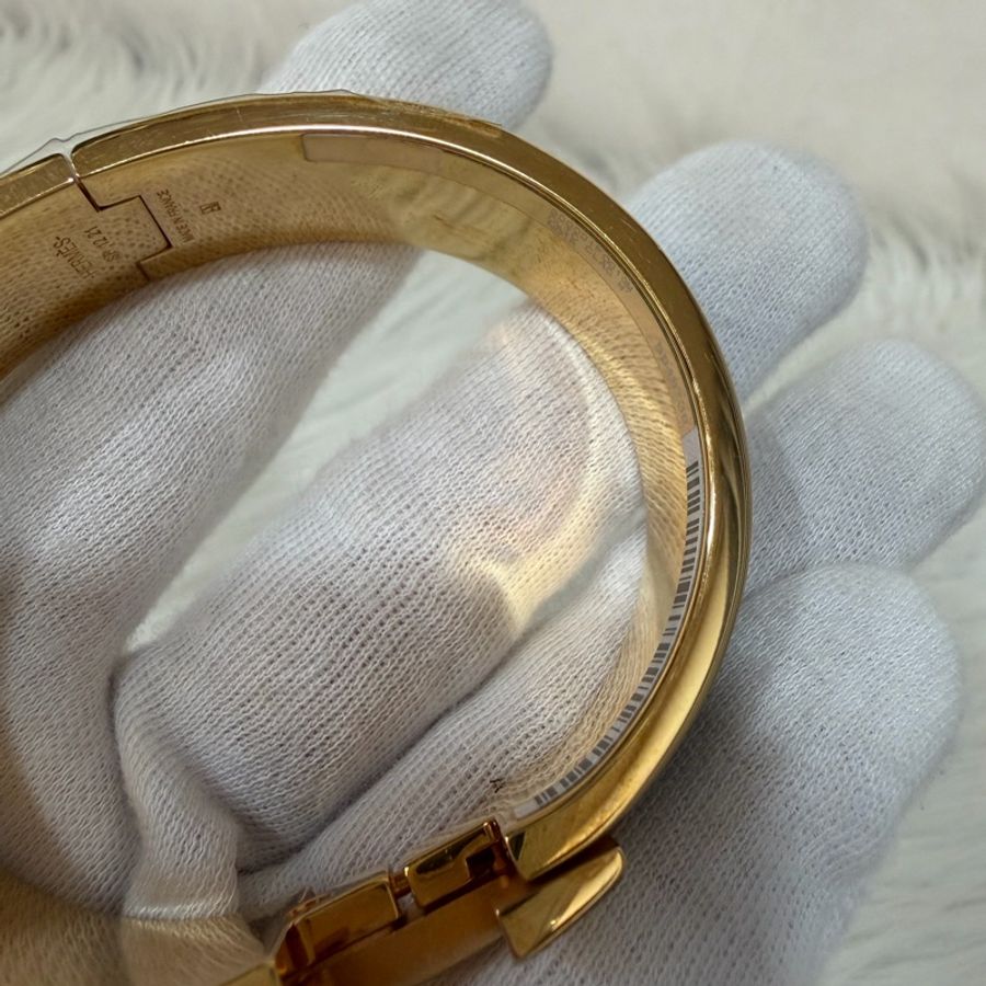 HERMES CLIC H LOGO GM 89黑色 黃金色 中版 琺瑯 手環 手鐲-11
