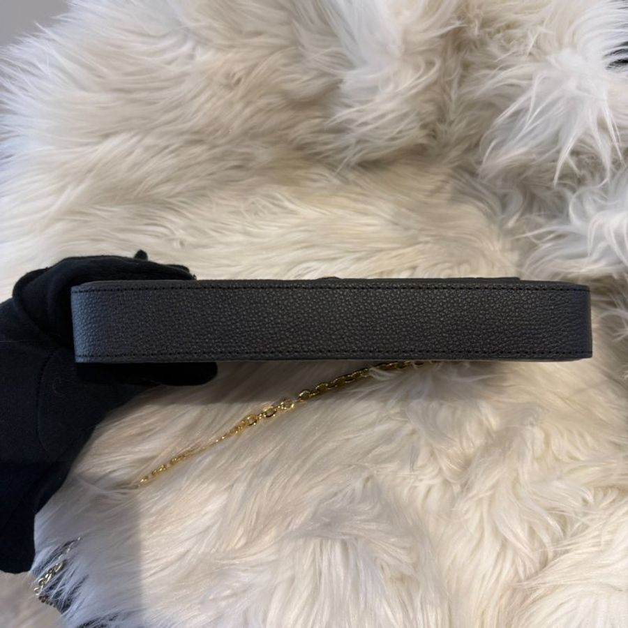 LV 黑壓紋三合一鍊包-2