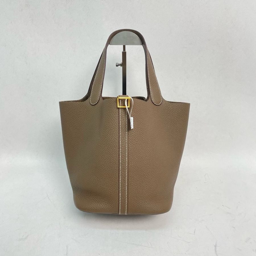 Hermes/愛馬仕 picotin22 菜籃子 大象灰 水桶包 尺寸:22*21*18。-1