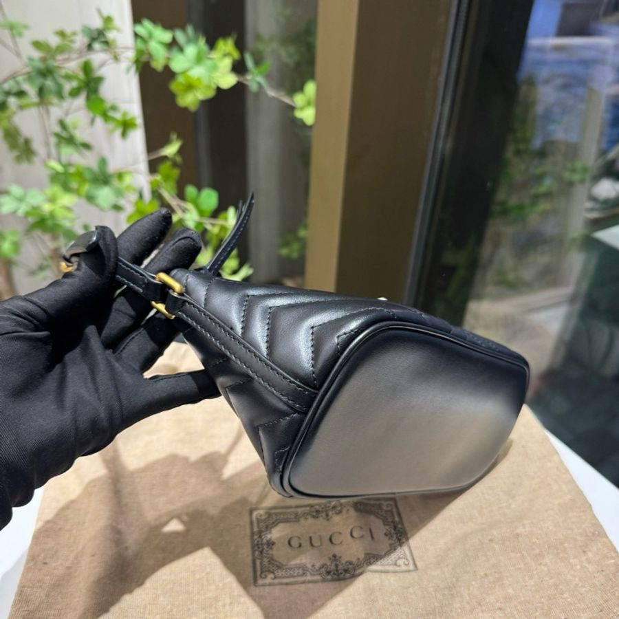 古驰/Gucci 新款黑色马蒙小船包 23厘米(宽)x 12厘米(高)x 10厘米-2