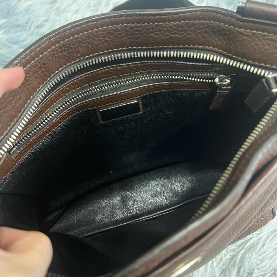 普拉達/Prada 牛皮三角標單肩包 無附件-5