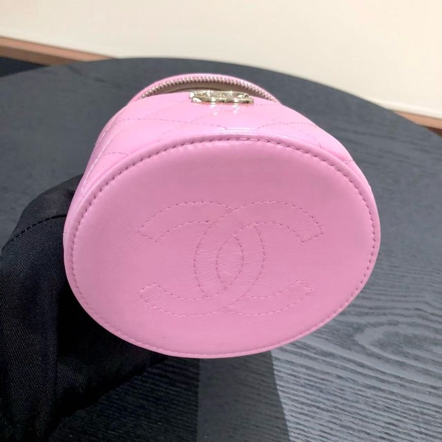 Chanel香奈兒粉色肥腸水桶包22S小號,-7