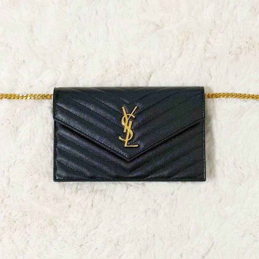 Saint Laurent YSL WOC 魚子醬 19cm 黑金｜✨Wisher惟奢名品✨-0