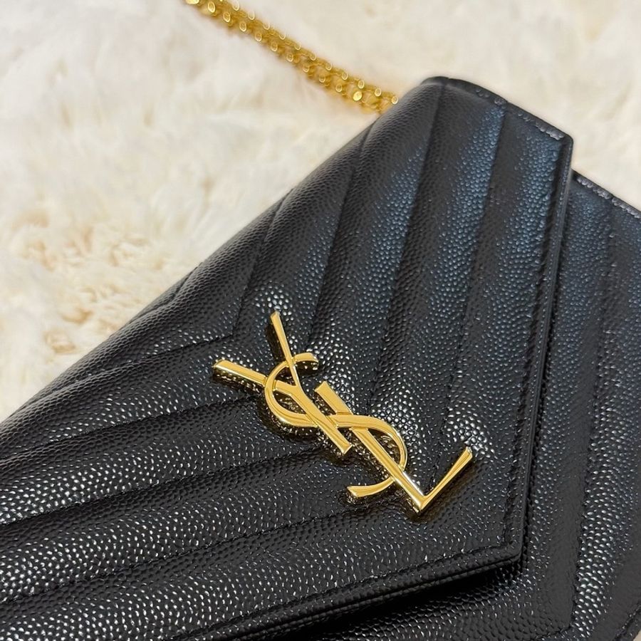 Saint Laurent YSL WOC 魚子醬 19cm 黑金｜✨Wisher惟奢名品✨-6