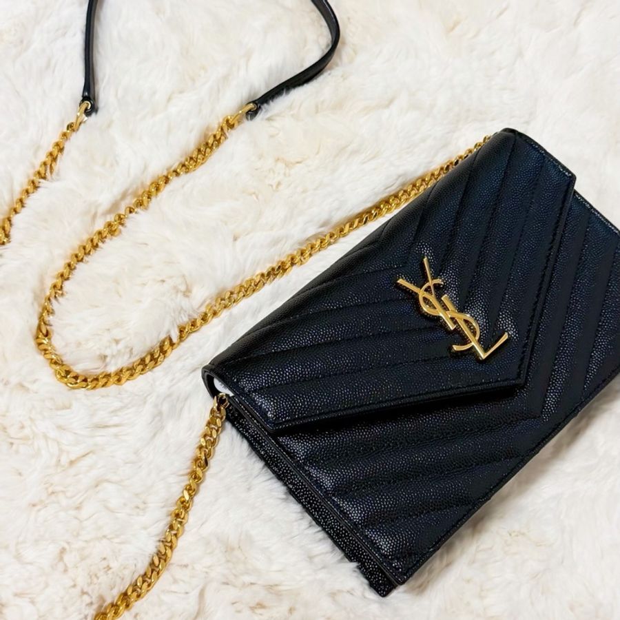 Saint Laurent YSL WOC 魚子醬 19cm 黑金｜✨Wisher惟奢名品✨-7