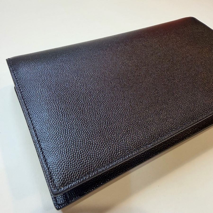 YSL 聖羅蘭 魚子醬kate 底長24cm 黑色手拿包-7
