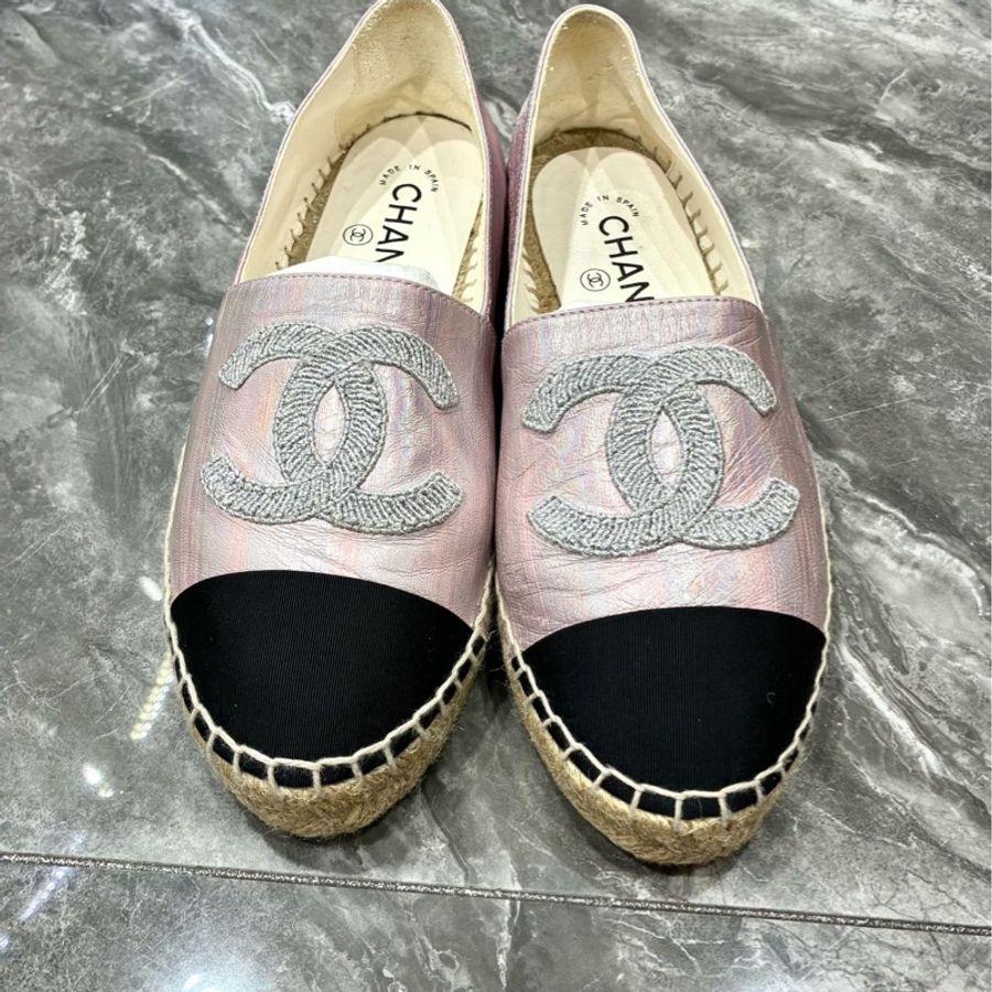 香奈兒Chanel 23C人魚姬漸變粉漁夫鞋 38碼 全套附件-0