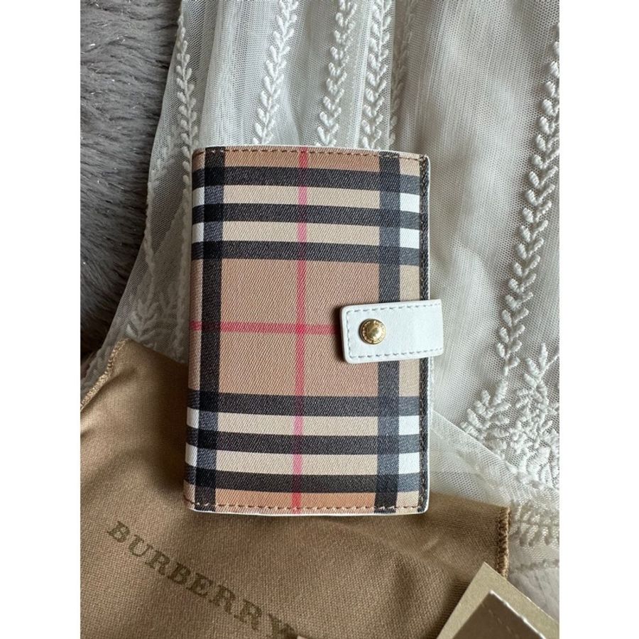 博柏利 錢包Burberry 白色經典格紋短皮 白色 wallet-12