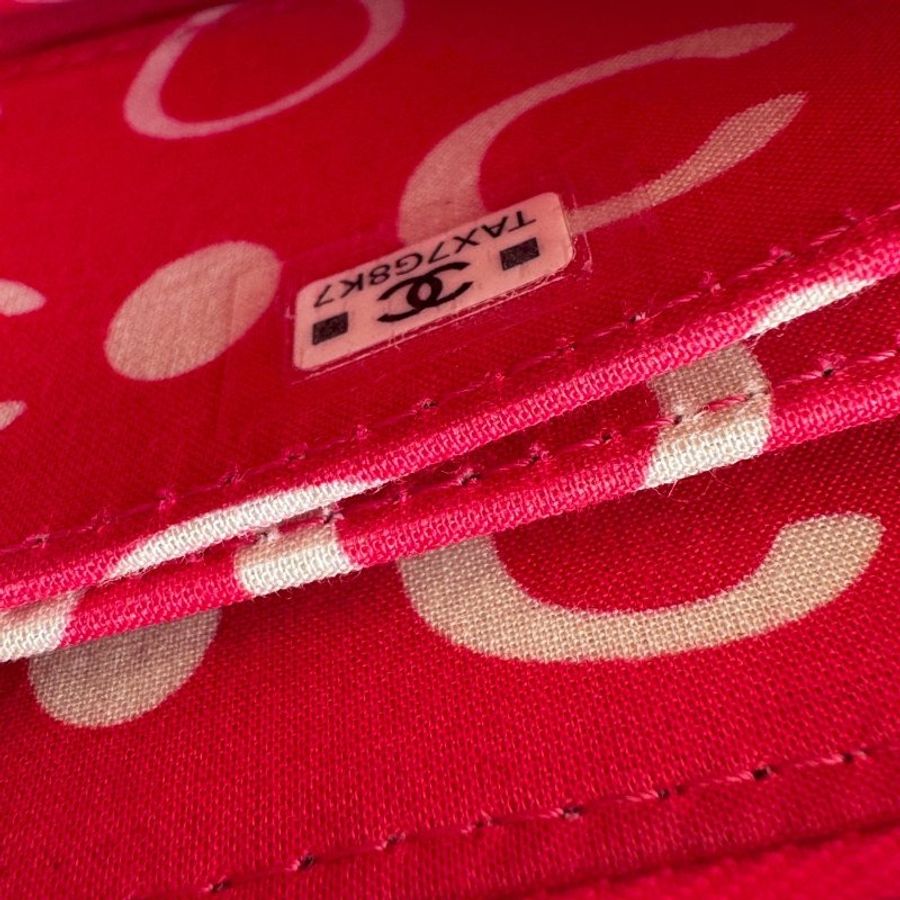 🩷狀況超新 Chanel 玫瑰粉銀雙C拉鍊零錢包-9