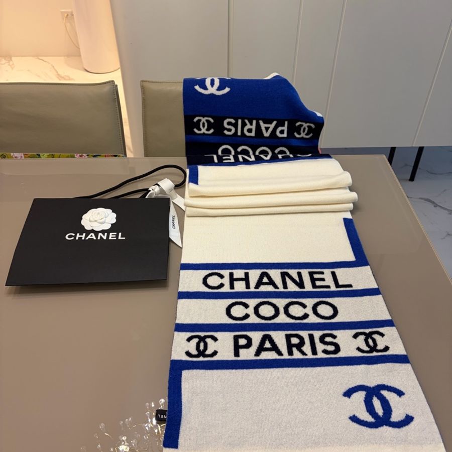 Chanel 100%cashmere雙層加厚長圍巾-6