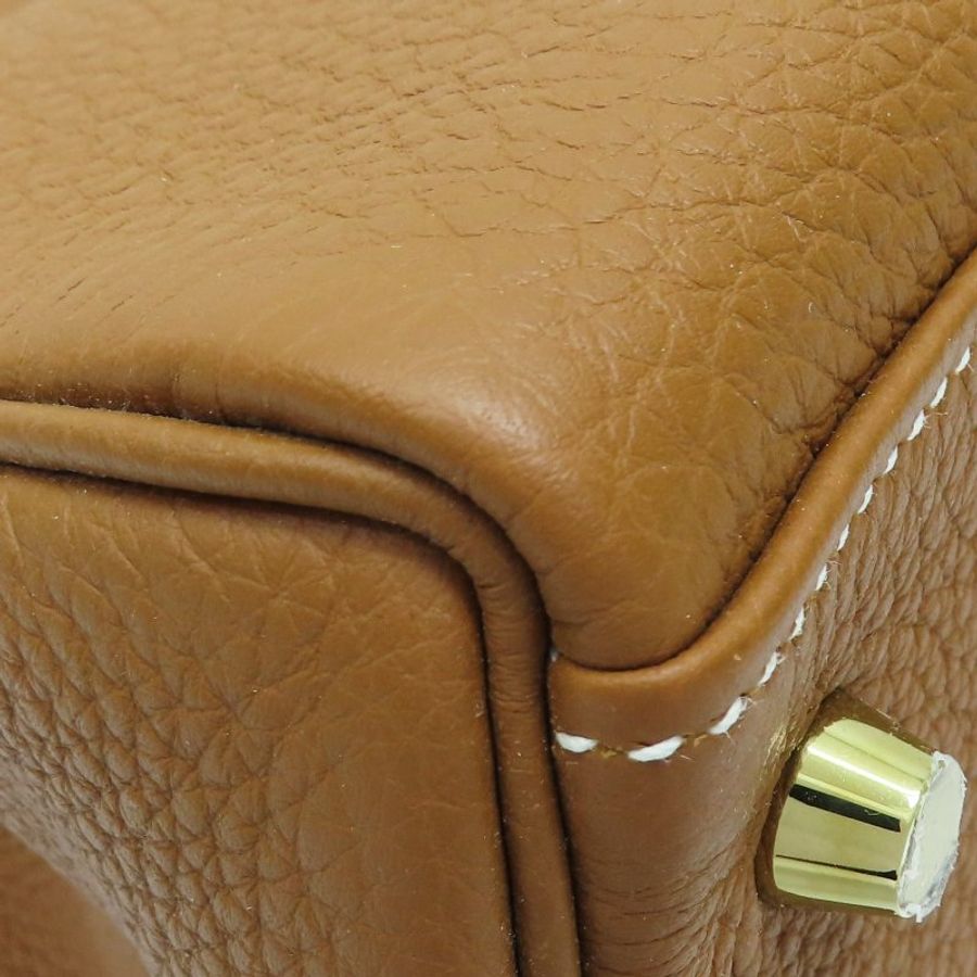 金棕色 Togo牛革 Kelly 32 凱莉包 兩用包 A刻 金扣-7