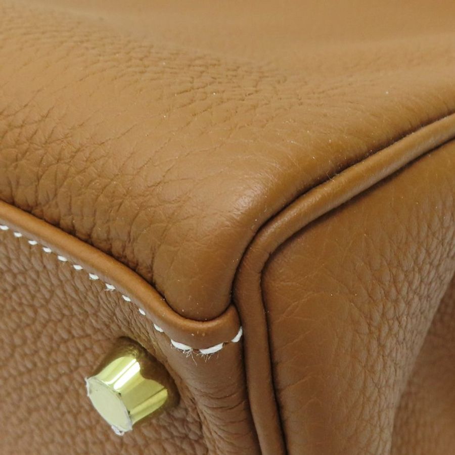 金棕色 Togo牛革 Kelly 32 凱莉包 兩用包 A刻 金扣-8