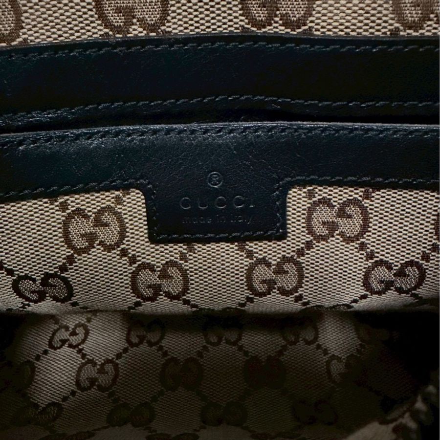 Gucci黑色皺紋皮革小號旅行袋(型號:725701)-4