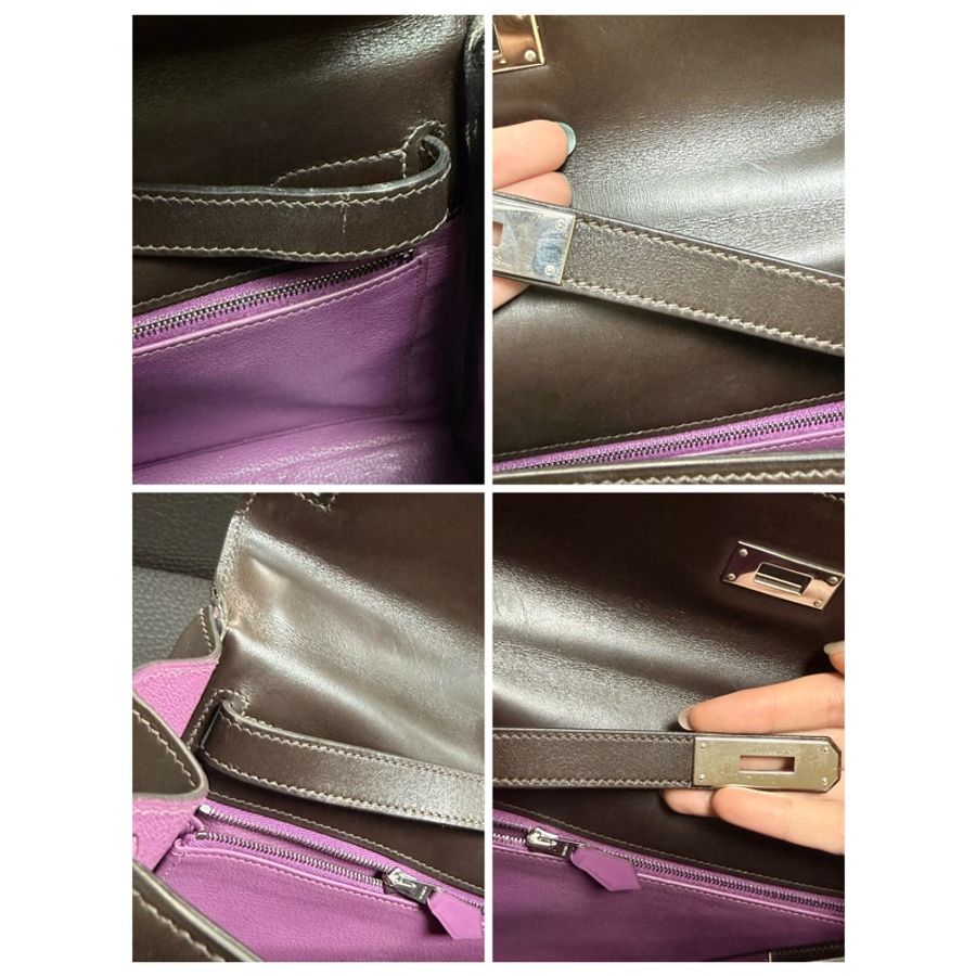 Hermes Kelly 2 Handbag 凱莉包 咖紫 復古絕版品-28