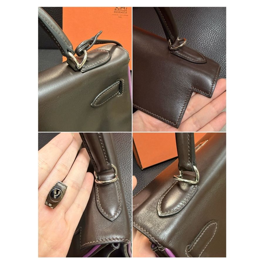 Hermes Kelly 2 Handbag 凱莉包 咖紫 復古絕版品-57