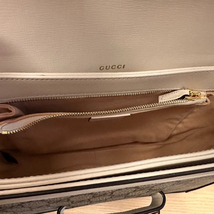 GUCCI 1955 Horsebit baga馬銜扣 肩背包 斜背包(602204-白)-3