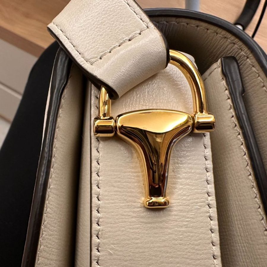 GUCCI 1955 Horsebit baga馬銜扣 肩背包 斜背包(602204-白)-7