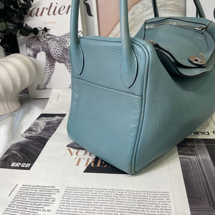 Hermes • Lindy 30 霧霾藍銀釦 Togo皮-2