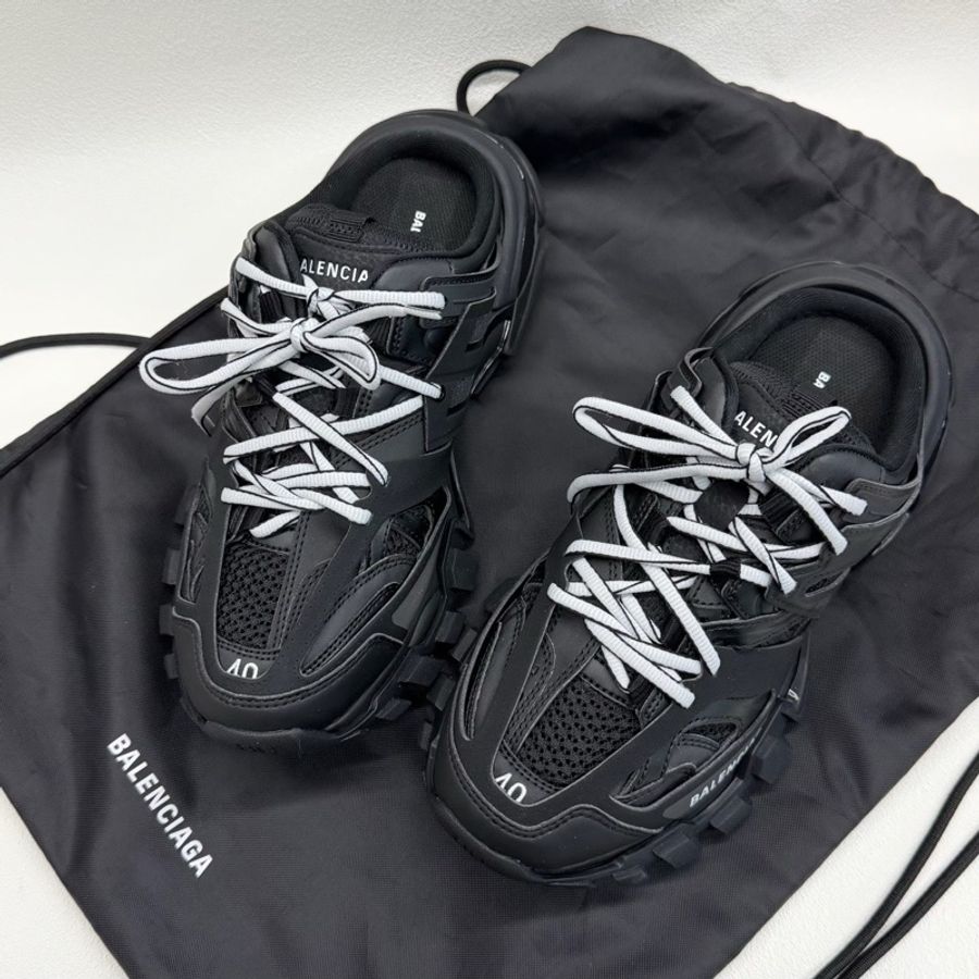 Balenciaga巴黎世家 Track 包頭厚底男款黑白 半拖 40碼-0