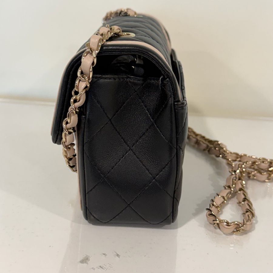 Chanel 粉色滾邊 拼色包 🩷敲可愛-3