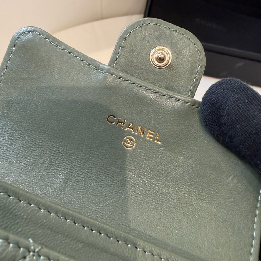Chanel 超質感美綠色零錢包 卡包💚-6
