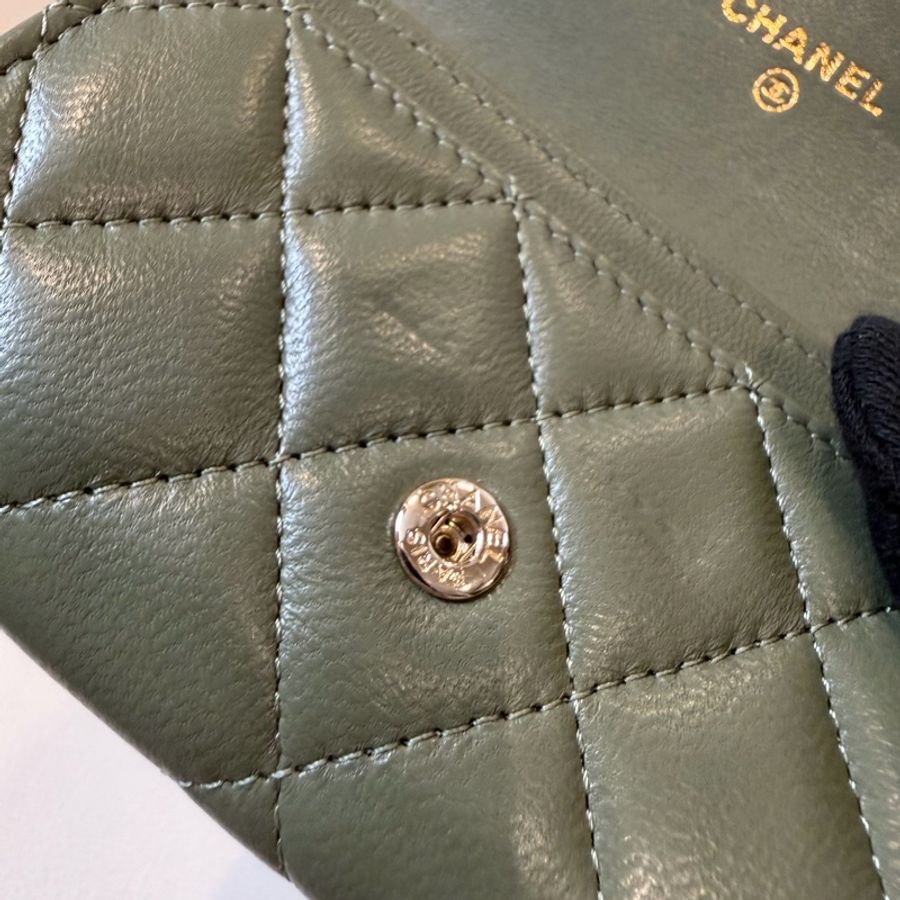 Chanel 超質感美綠色零錢包 卡包💚-7