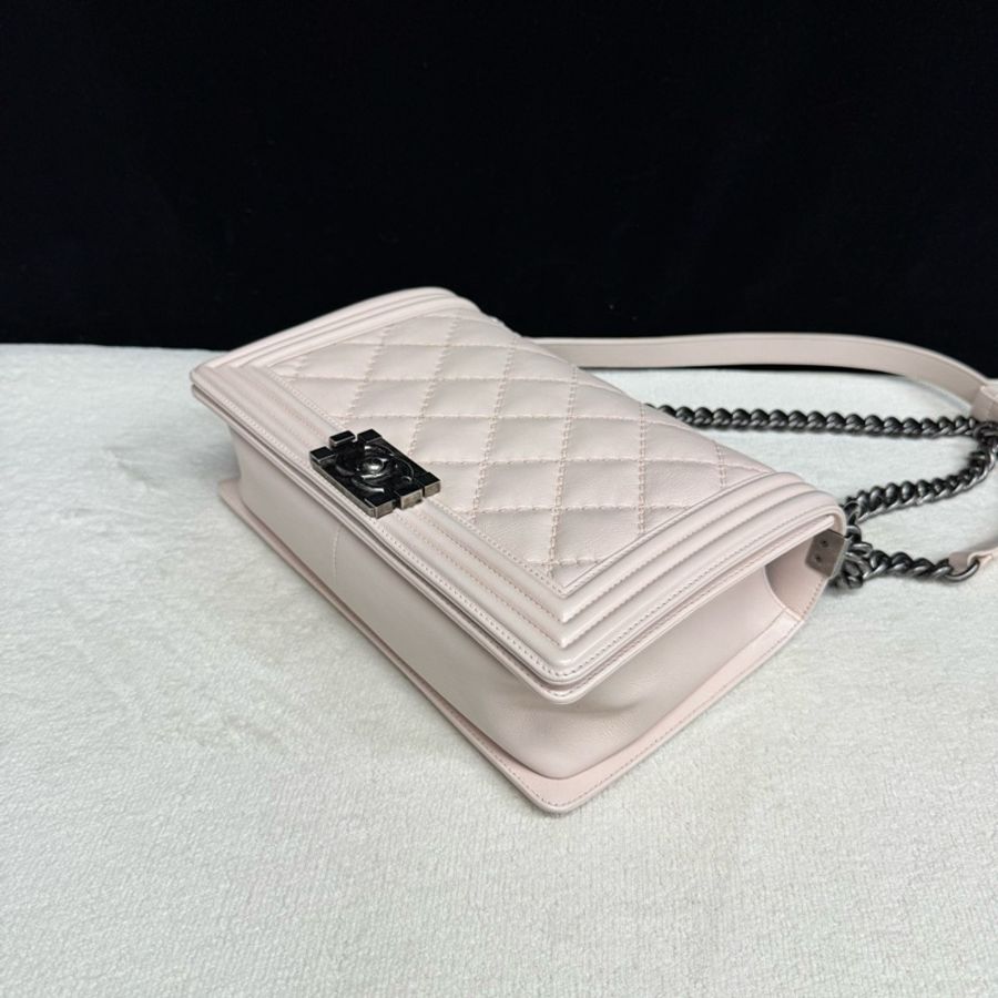 97新❤️Chanel香奈兒 粉色全皮大號Leboy鏈條包 鐳射18開,尺寸27*17*7cm-2